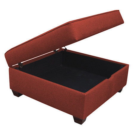Storage Ottoman,30"wx18"h,red Upholstery