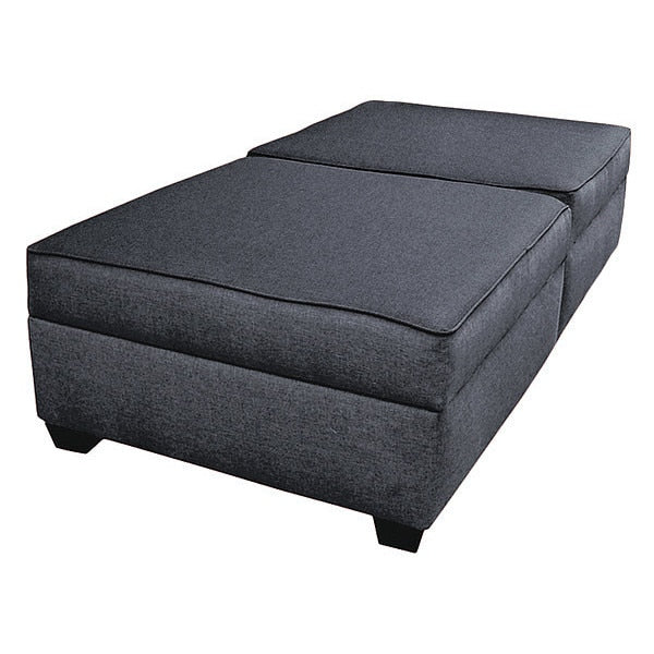 Storage Twin Bed/Bench, Blue Performance Fabric