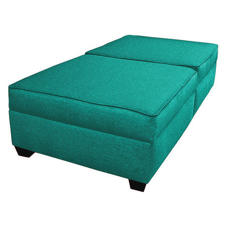 Twin Bed/bench,72"w,green Upholstery (1