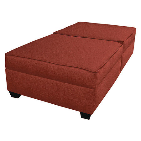 Twin Bed/bench,72"wx 18"h,red Upholstery