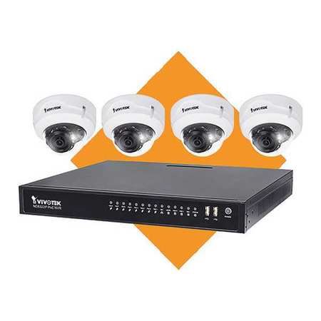 Nvr Kit,2.8mm Focal L,w/4 Dome Cameras (