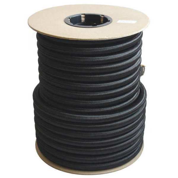 Bungee Cord, 100 ft L, Polypropylene, Black