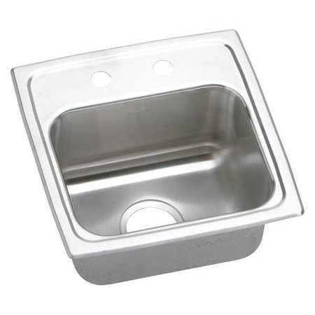 Bar Sink,18g,15x15,2 Faucet Holes (1 Uni