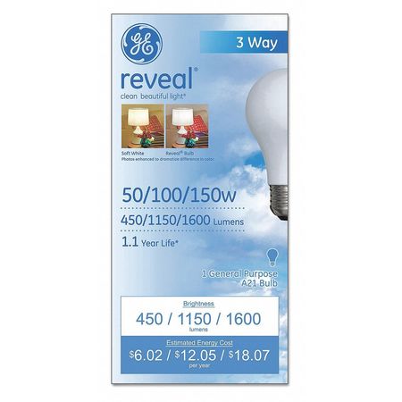 Bulb,50/150 3 Way,reveal (1 Units In Ea)