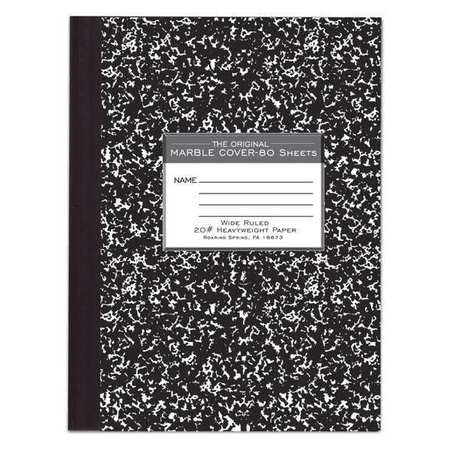 Black Marble Comp Book,10.25x8,wm,pk24 (