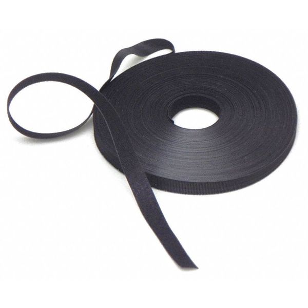 Hook and Loop Cable Tie, Black, 1/2