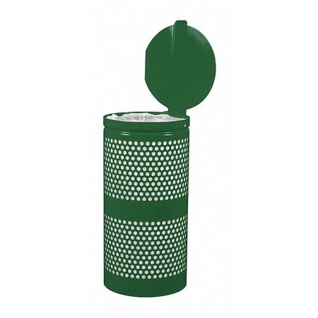 Receptacle,lid,steel,10 Gal.,green (1 Un