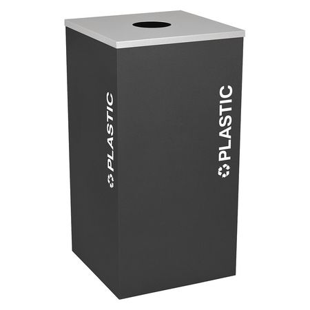 Square Bin,plastic,steel,24 Gal.,black (