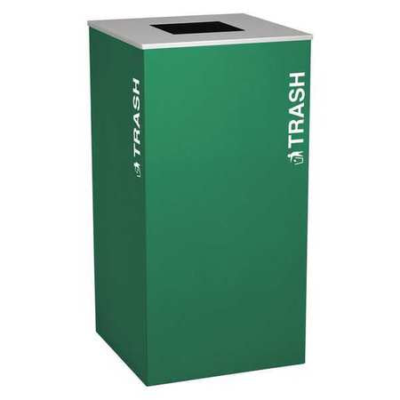 Square Bin,trash,steel,36 Gal.,emerald (