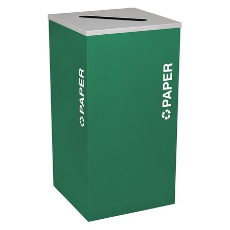 Square Bin,paper,steel,24 Gal.,emerald (