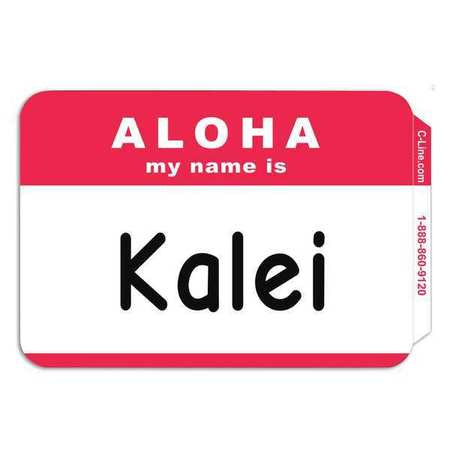 Badges,aloha,red,3-1/2 X 2-1/4",pk1000 (