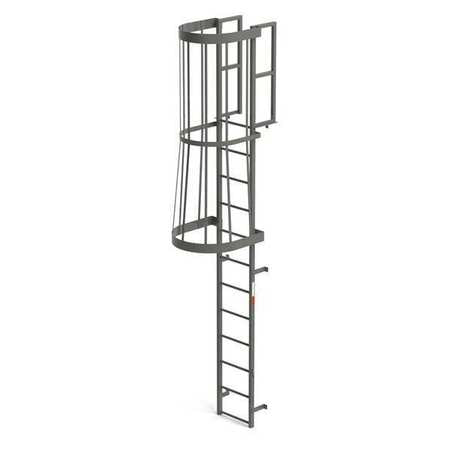 Fixed Cage Ladder,steel,14 Ft.,8