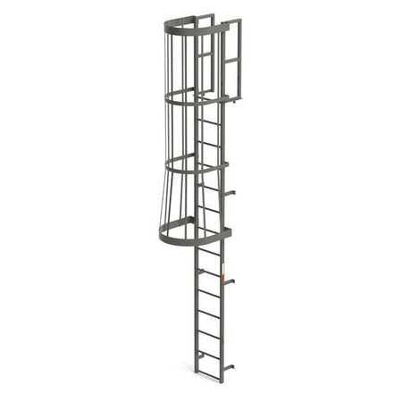 Fixed Cage Ladder,steel,16 Ft.,8