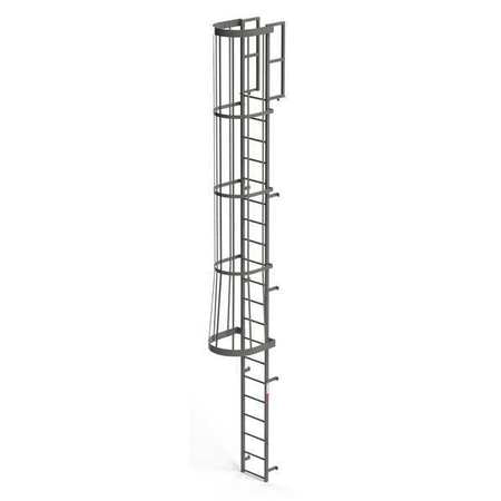 Fixed Cage Ladder,steel,22 Ft.,8" (1 Uni