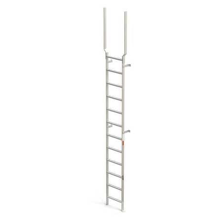 Vertical Ladder,rail Ext,alum,15 Ft.,3"