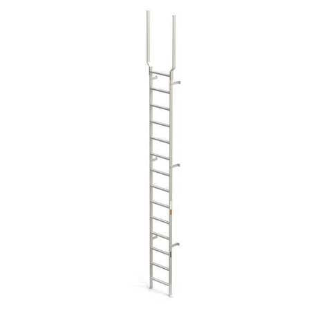 Vertical Ladder,rail Ext,alum,17 Ft.,3"