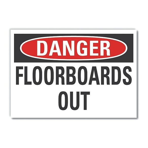 Accident Prevention Danger Label, 3 1/2 in Height, 5 in Width, Polyester, Horizontal Rectangle