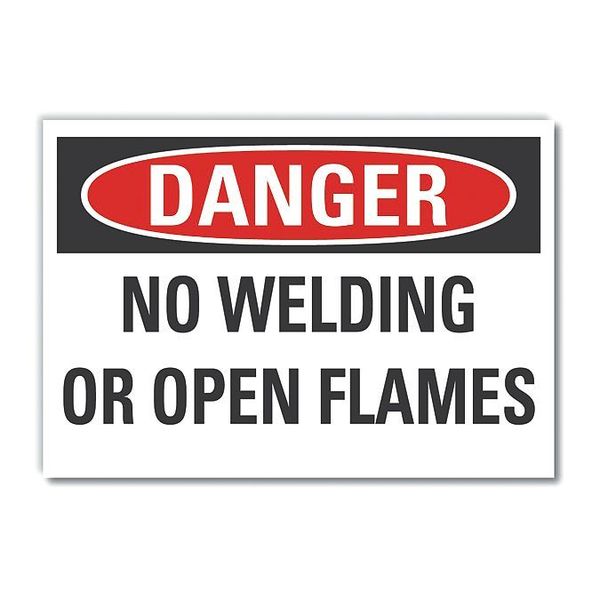 Welding Danger Label, 3 1/2 in Height, 5 in Width, Polyester, Horizontal Rectangle, English