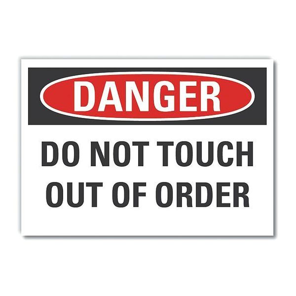 Accident Prevention Danger Label, 7 in Height, 10 in Width, Polyester, Vertical Rectangle, English