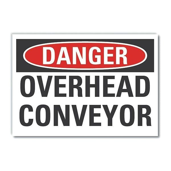 Conveyor Safety Danger Reflective Label, 10 in Height, 14 in Width, Reflective Sheeting, English