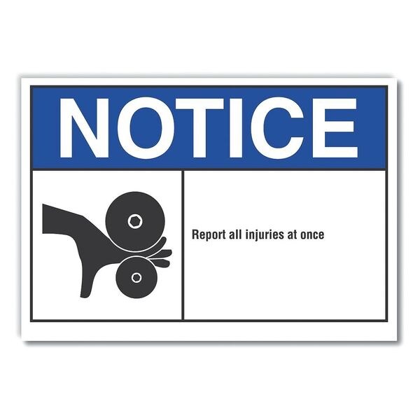 Accident Reporting Notice Reflective Label, 5 in H, 7 in W, Reflective Sheeting, LCU5-0021-RD_7X5