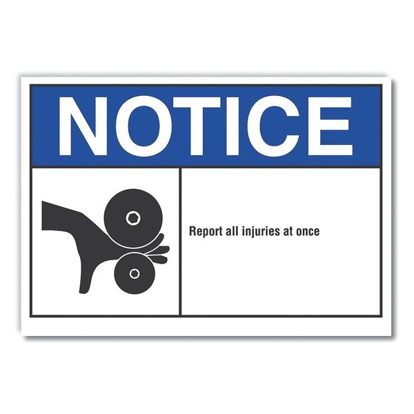 Accident Reporting Notice Reflective Label, 10 in H, 14 in W, Reflective Sheeting, LCU5-0021-RD_14X10