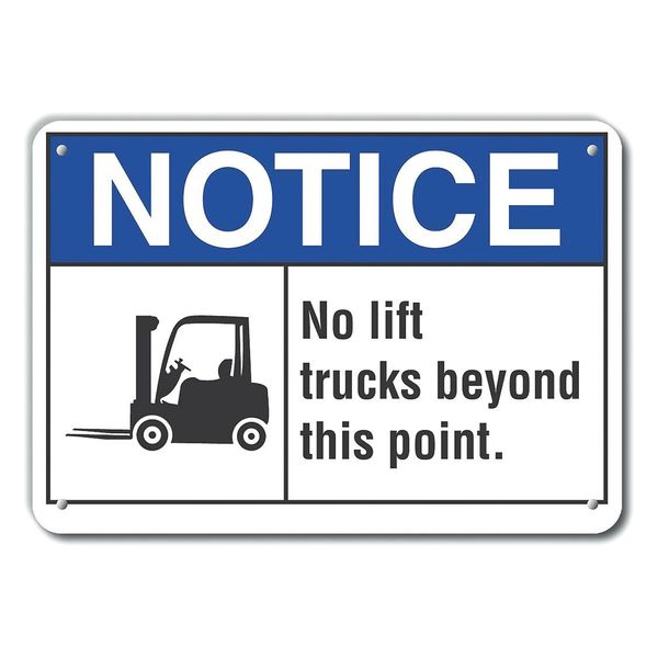Reflective Lift Truck Traffic Notice Sign, 10 in H, 14 in W, English, LCU5-0038-RA_14X10