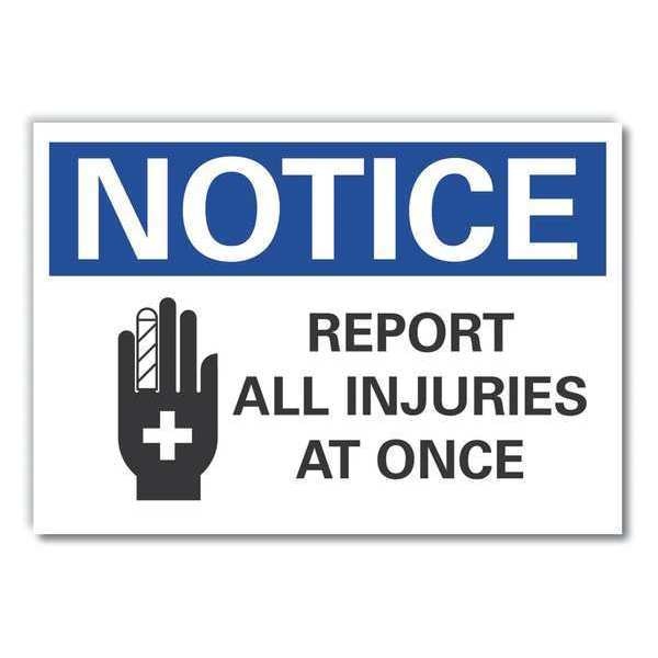Accident Reporting Notice Label, 10 in H, 14 in W, Polyester, LCU5-0057-ND_14X10