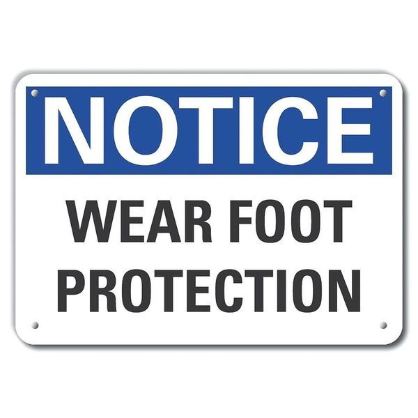 Wear Foot Notice, Reflectve, Alumnm, 10
