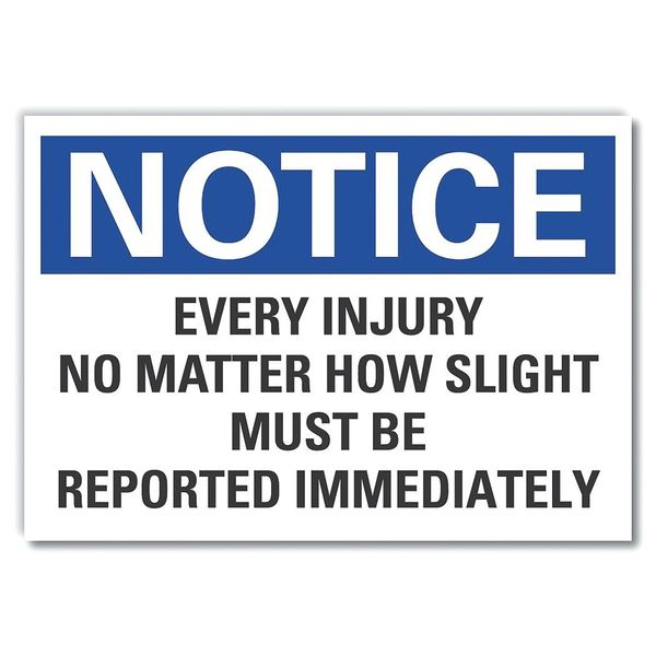 Accident Reporting Notice Label, 10 in H, 14 in W, Polyester, LCU5-0275-ND_14X10