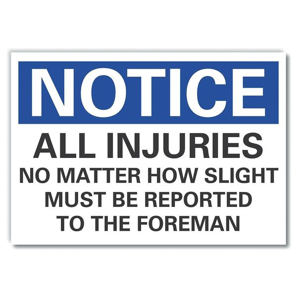 Accident Reporting Notice Reflective Label, 5 in H, 7 in W, Reflective Sheeting, LCU5-0307-RD_7X5