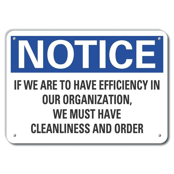 Aluminum Cleaning Notice Sign, 10 in H, 14 in W, Aluminum, English, LCU5-0299-NA_14X10