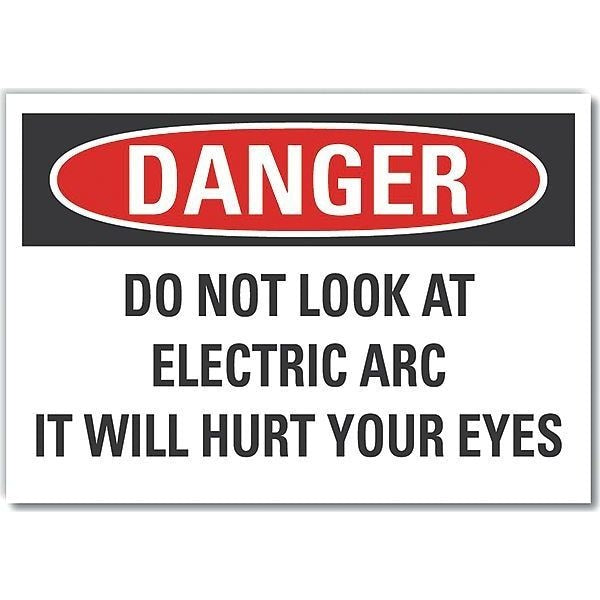 Welding Safety Danger Label, 10 in Height, 14 in Width, Polyester, Horizontal Rectangle, English