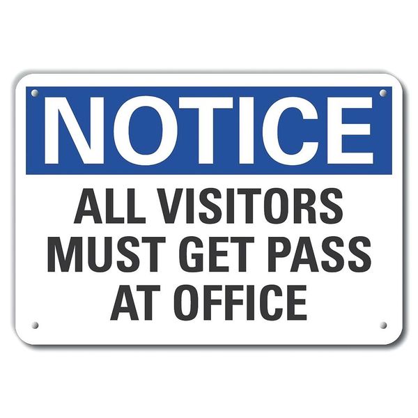 All Visitors Notice, Aluminum, 14