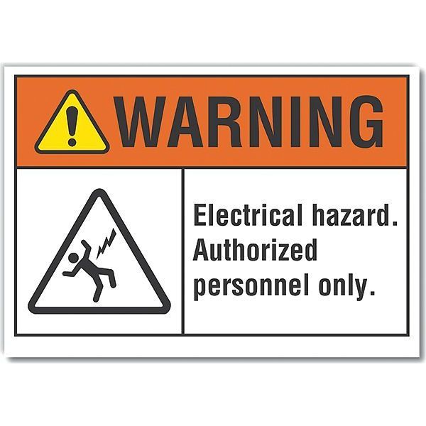 Electrical Hazard Warning Reflective Label, 7 in Height, 10 in Width, Reflective Sheeting, English