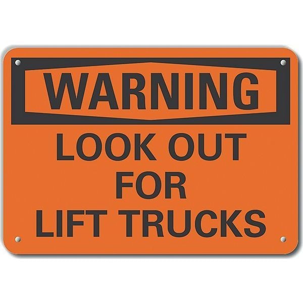 Plastic Lift Truck Traffic Warning Sign10 in H14 in WHorizontal RectangleLCU6-0102-NP_14X10