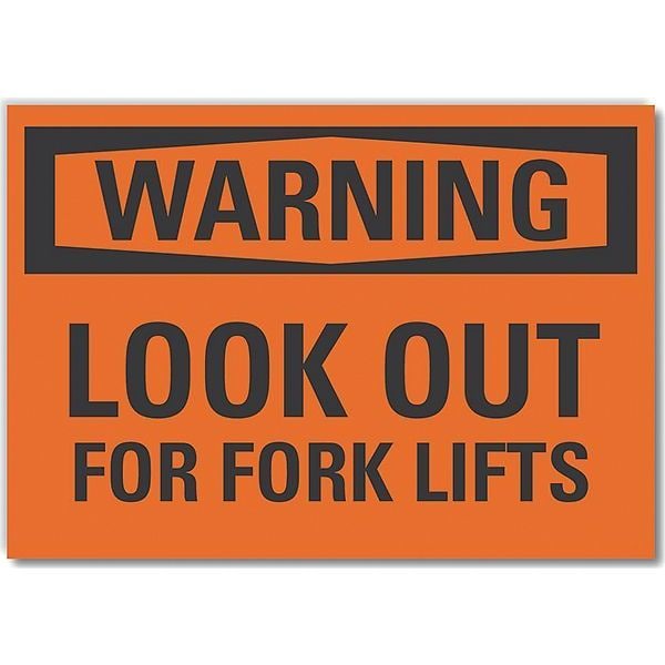 Lift Truck Traffic Warning Reflective Label, 3 1/2 in H, 5 in W, LCU6-0100-RD_5X3.5