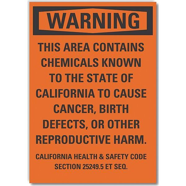 Warning Sign, 14 in H, 10 in W, Non-PVC Polymer, Vertical Rectangle, English, LCU6-0166-ED_10x14