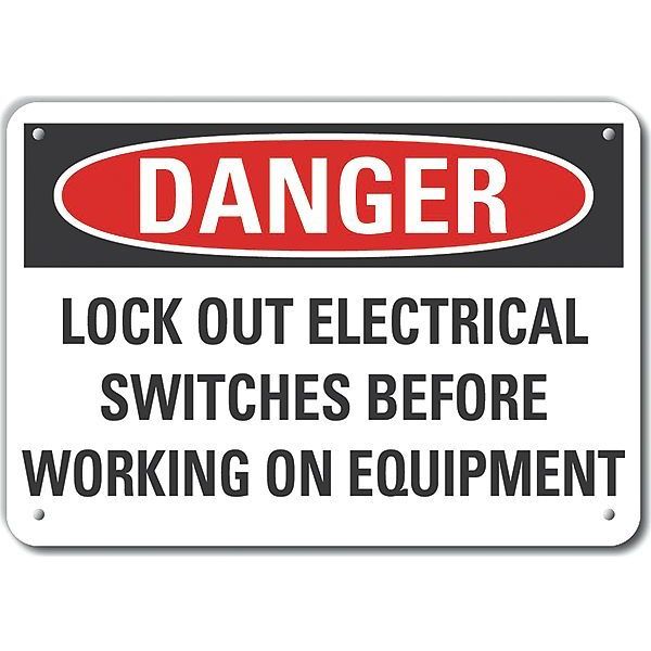 Decal, Danger Lock Out Electrical, 14x10