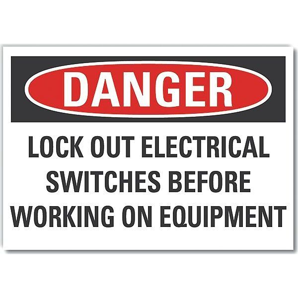Decal, Danger Lock Out Electrical, 14x10
