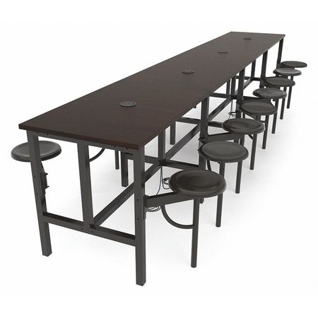 Standing Height Table,16 Seat,darkv/wal