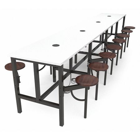 Standing Height Table,16seats,wal/white