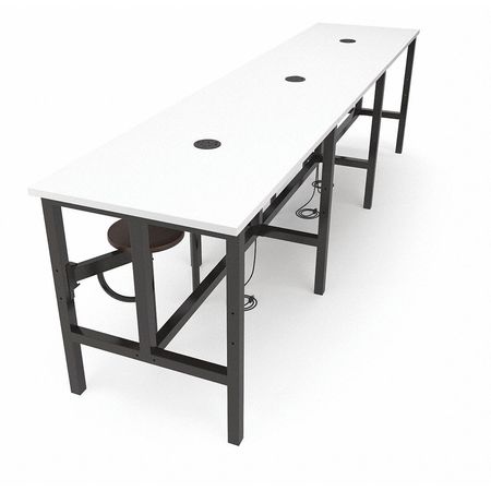 Standing Height Table,6seats,wal/white (