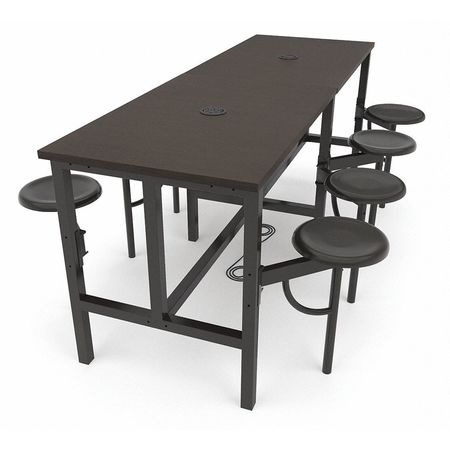 Standing Height Table,8seats,darkv/wal (