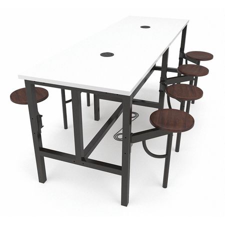 Standing Height Table,8seats,wal/white (