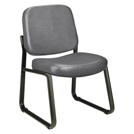 Armless Reception Chair,charcoal Vinyl (