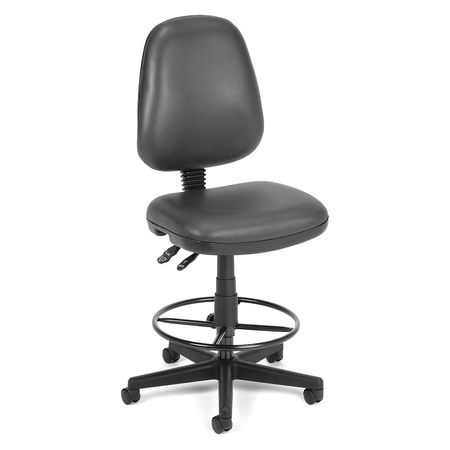 Computer Task Chair W/dk,charcoal Vinyl