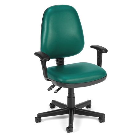 Computer Task Chair W/arms,teal Vinyl (1