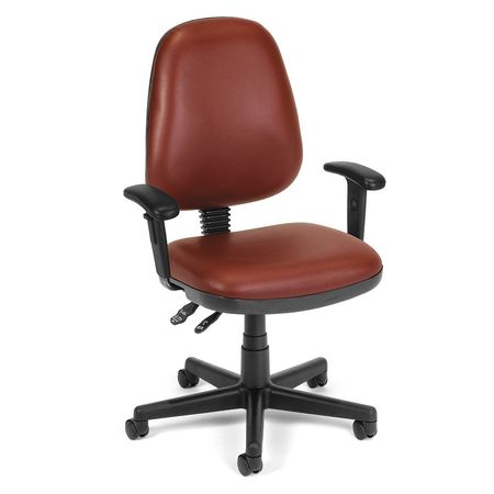 Computer Task Chair W/arms,wine Vinyl (1