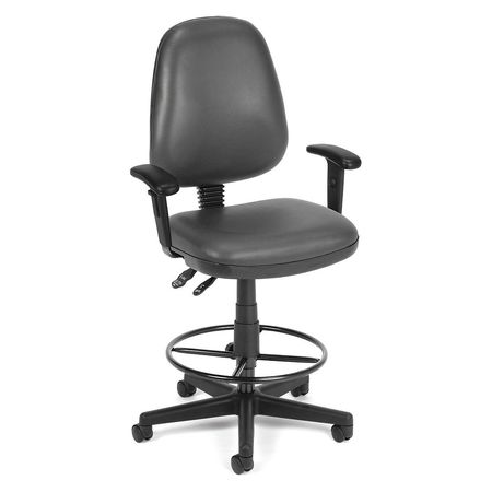 Computer Task Chair W/arms+dk,charcoal (